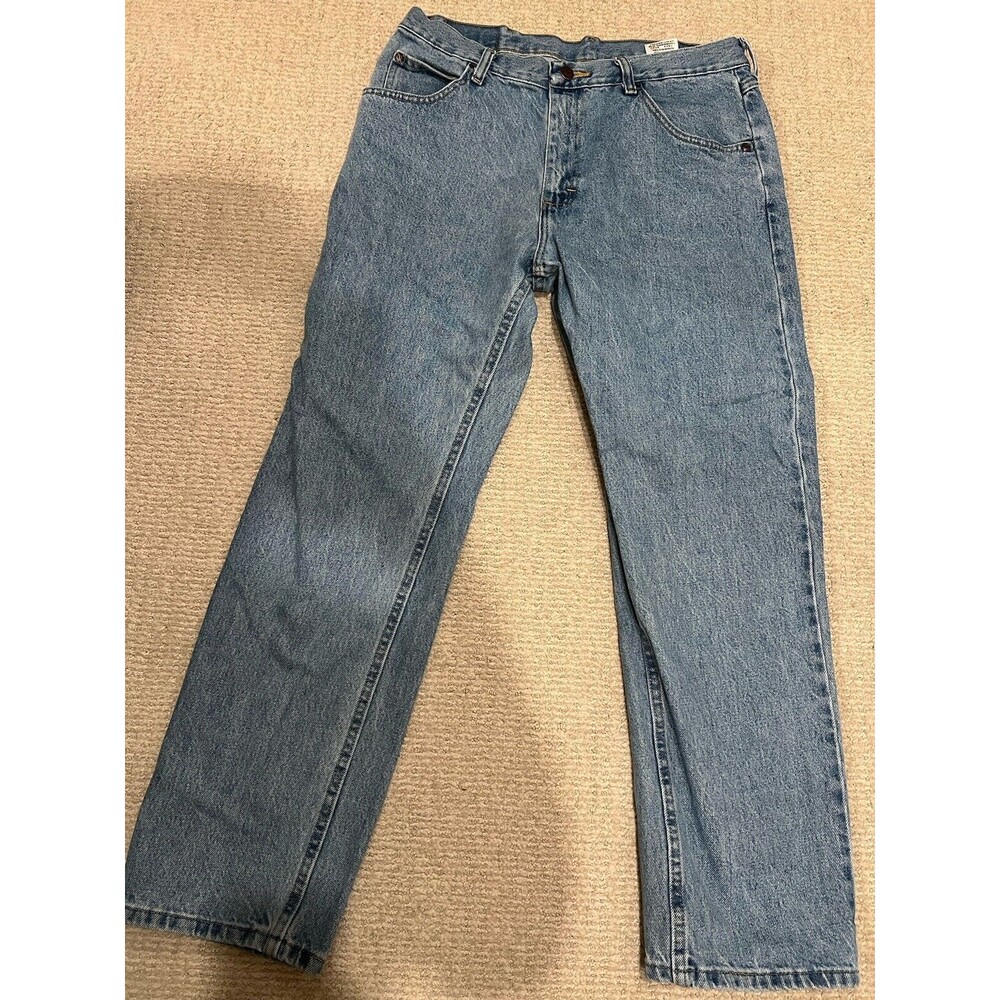 Vintage Wrangler Relaxed Fit Mens Size 34x30 Cotton Denim Jeans Classic Blue